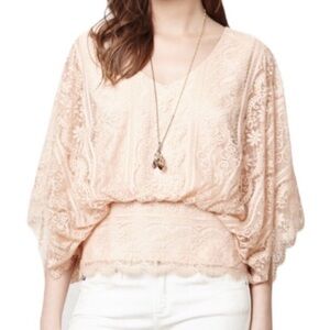 Anthropologie Peach Lace Blouse